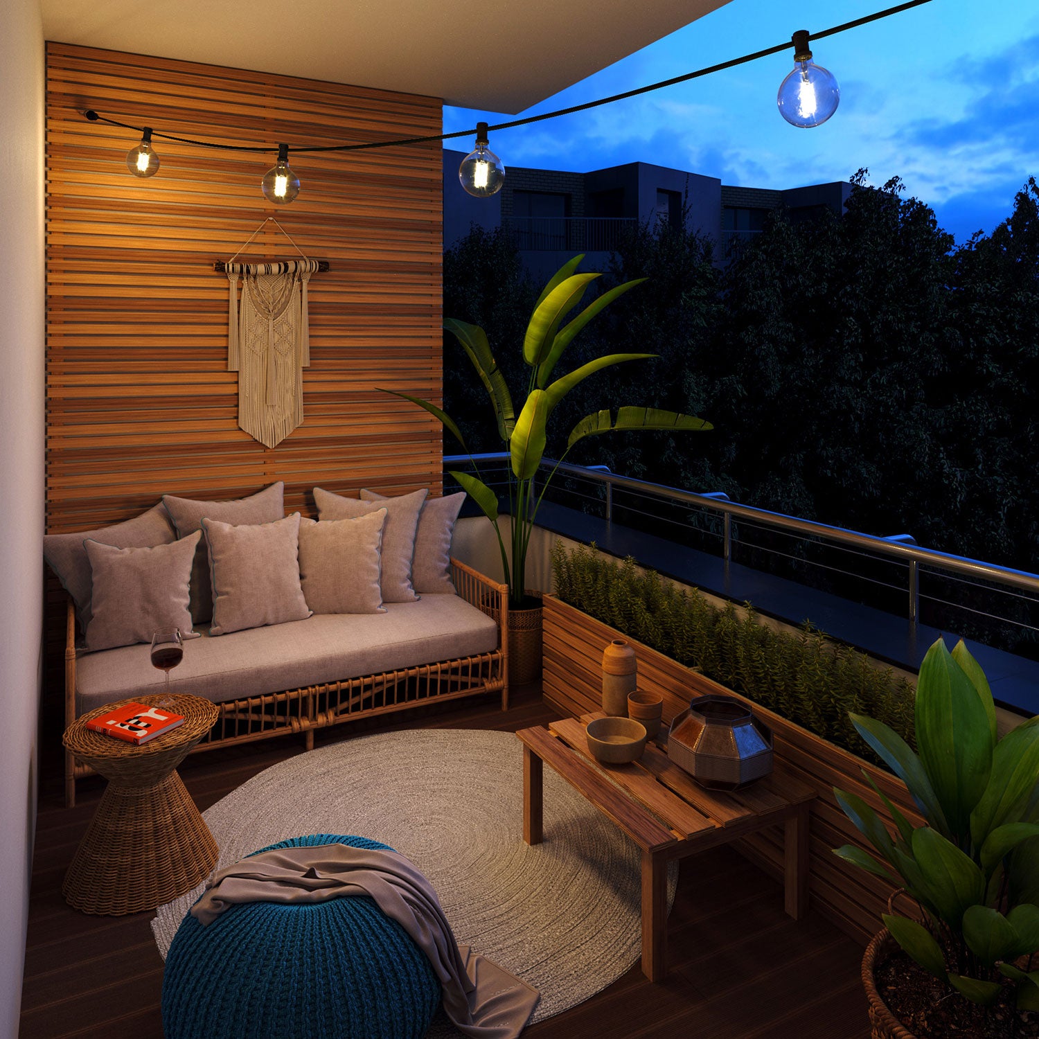 Ready-to-use 25ft String Light with 5 black Sockets, Hook and Plug - CM04