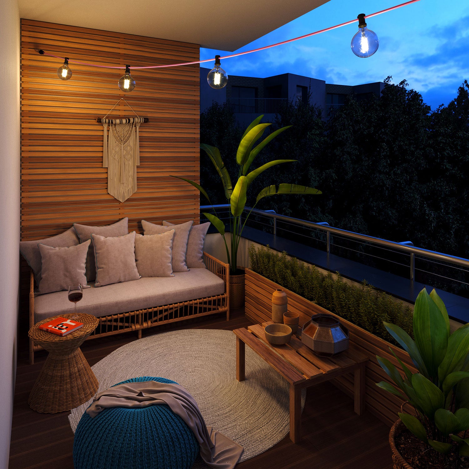 Ready-to-use 40ft String Light with 5 black Sockets, Hook and Plug - CM16