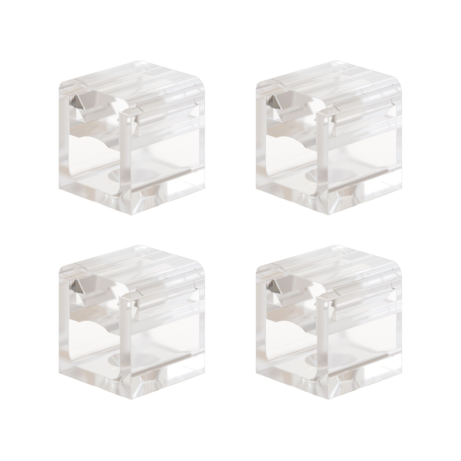 Set 4 Cube Clip Transparente - Mini fijación a pared para cable textil