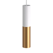 Tub-E12, spotlight double metal tube, with double E12 socket ring - Matt White and Brushed bronze