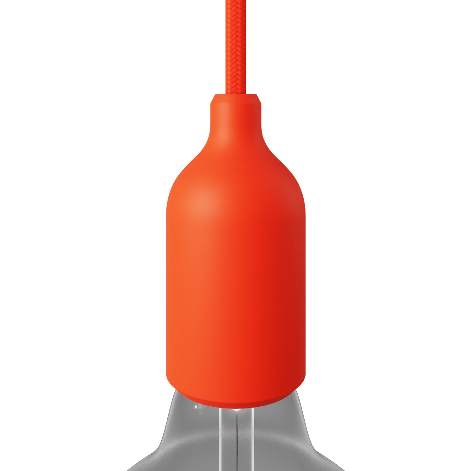 Silicone E26 socket kit with hidden cable clamp - Orange