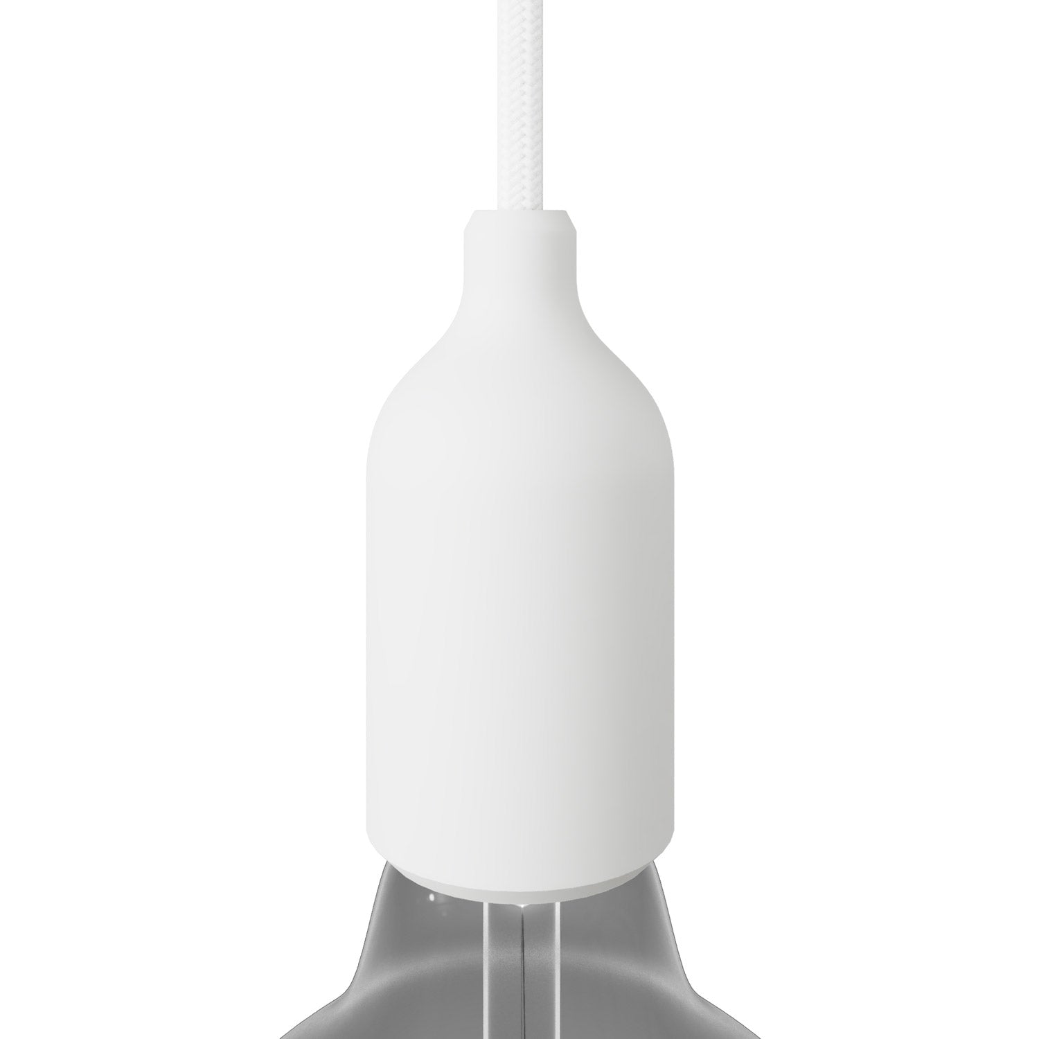 Silicone E26 socket kit with hidden cable clamp - White