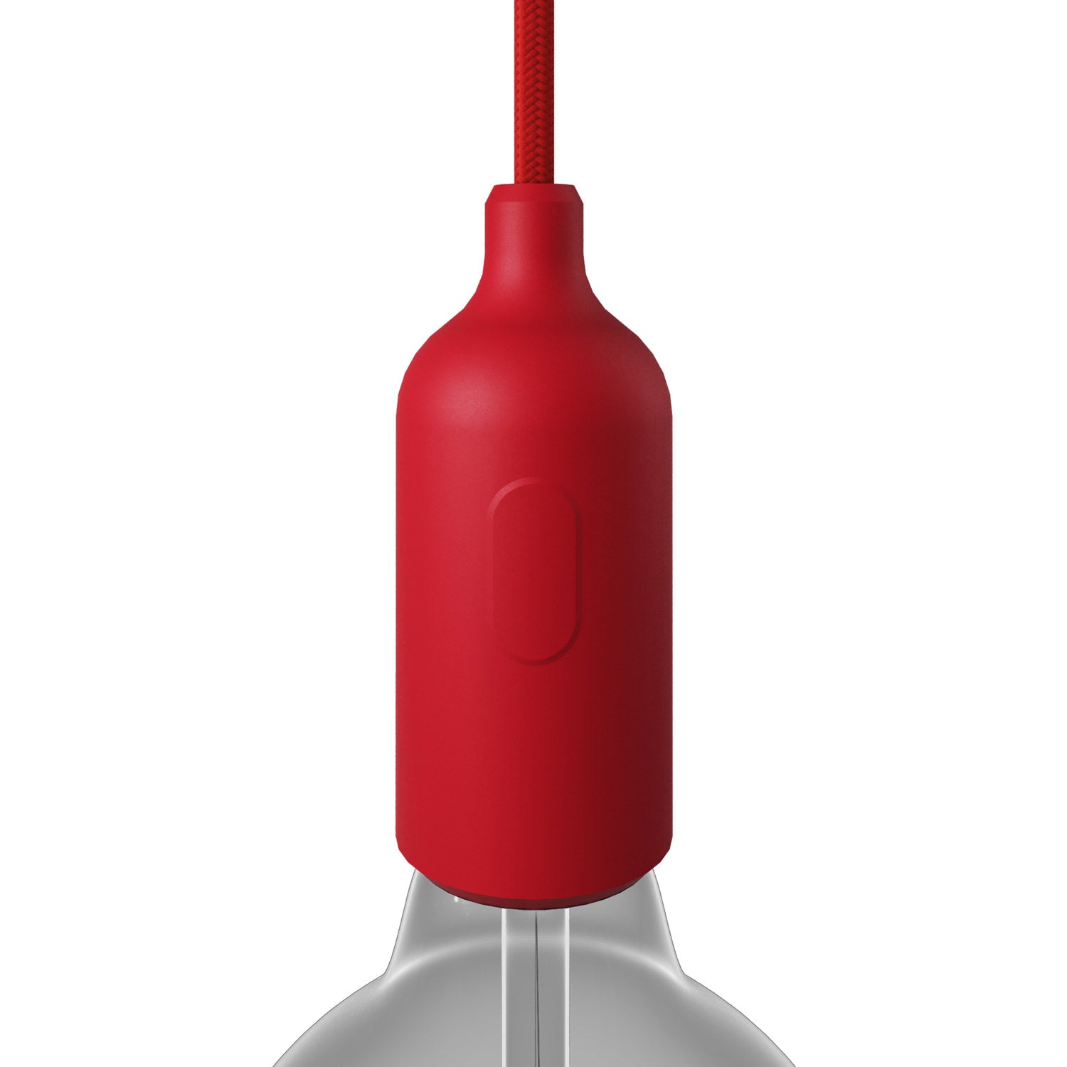 Silicone E26 socket kit with switch and hidden cable clamps - Red