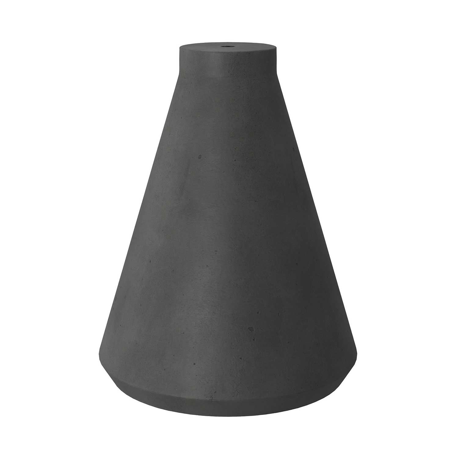 Funnel cement lampshade for suspension, with cable clamp and E26 socket - Dark cement