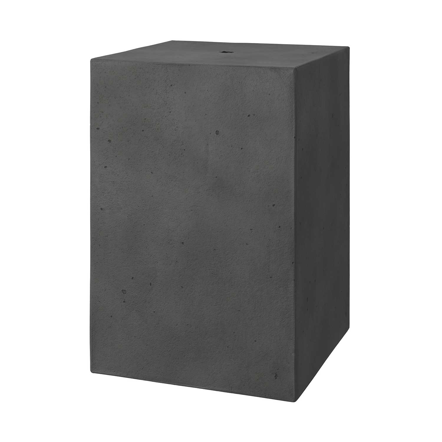 Cube cement lampshade for suspension, with cable clamp and E26 socket - Dark cement