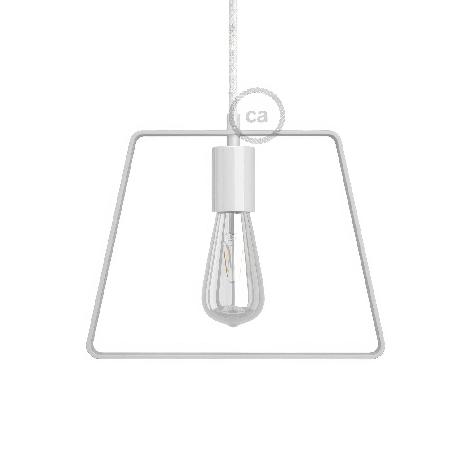 Metal Duedì Base lampshade with metal socket cover and E26 socket - White
