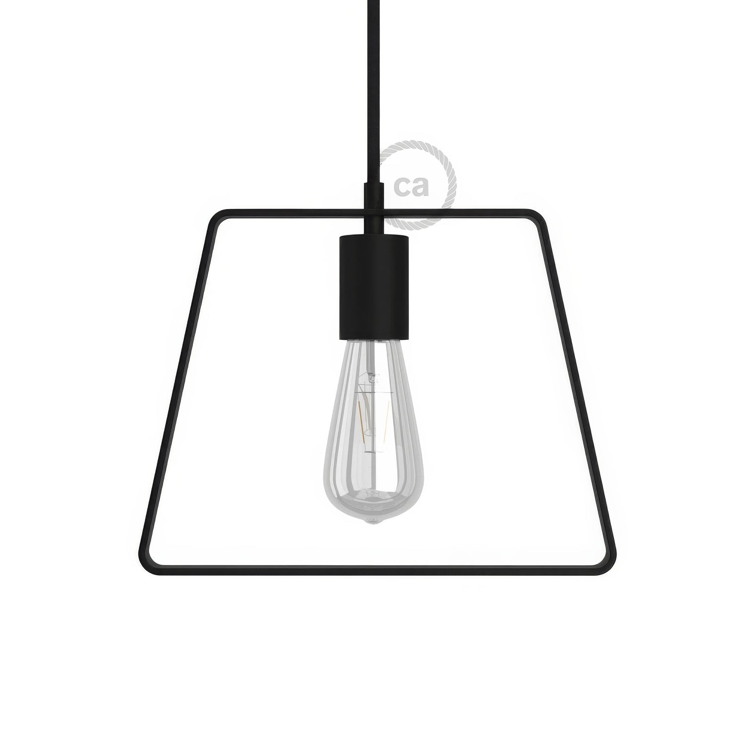 Metal Duedì Base lampshade with metal socket cover and E26 socket - Black