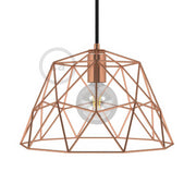 Dome XL naked cage metal Lampshade with E26 socket - Copper