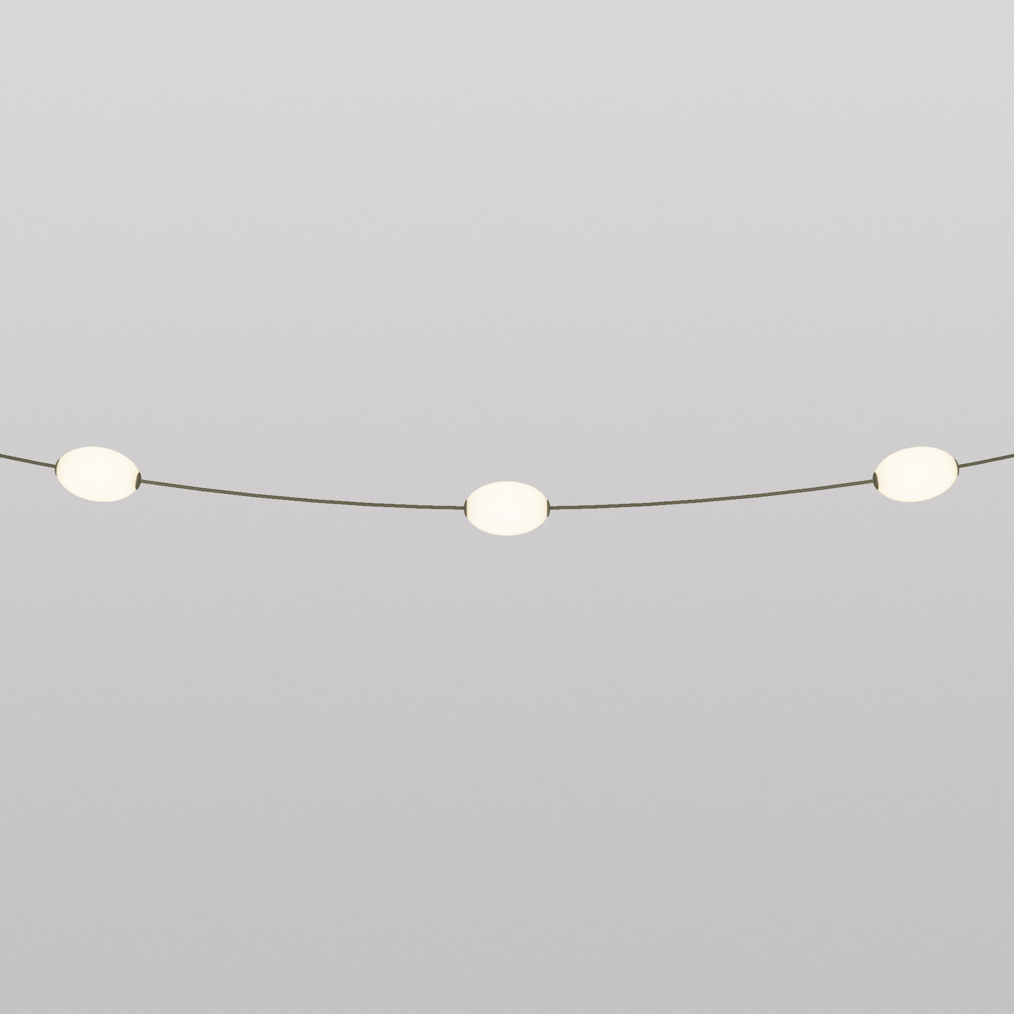Outdoor 3-Light String Light for wet locations Olive Green, Power supply with US plug - Marina3