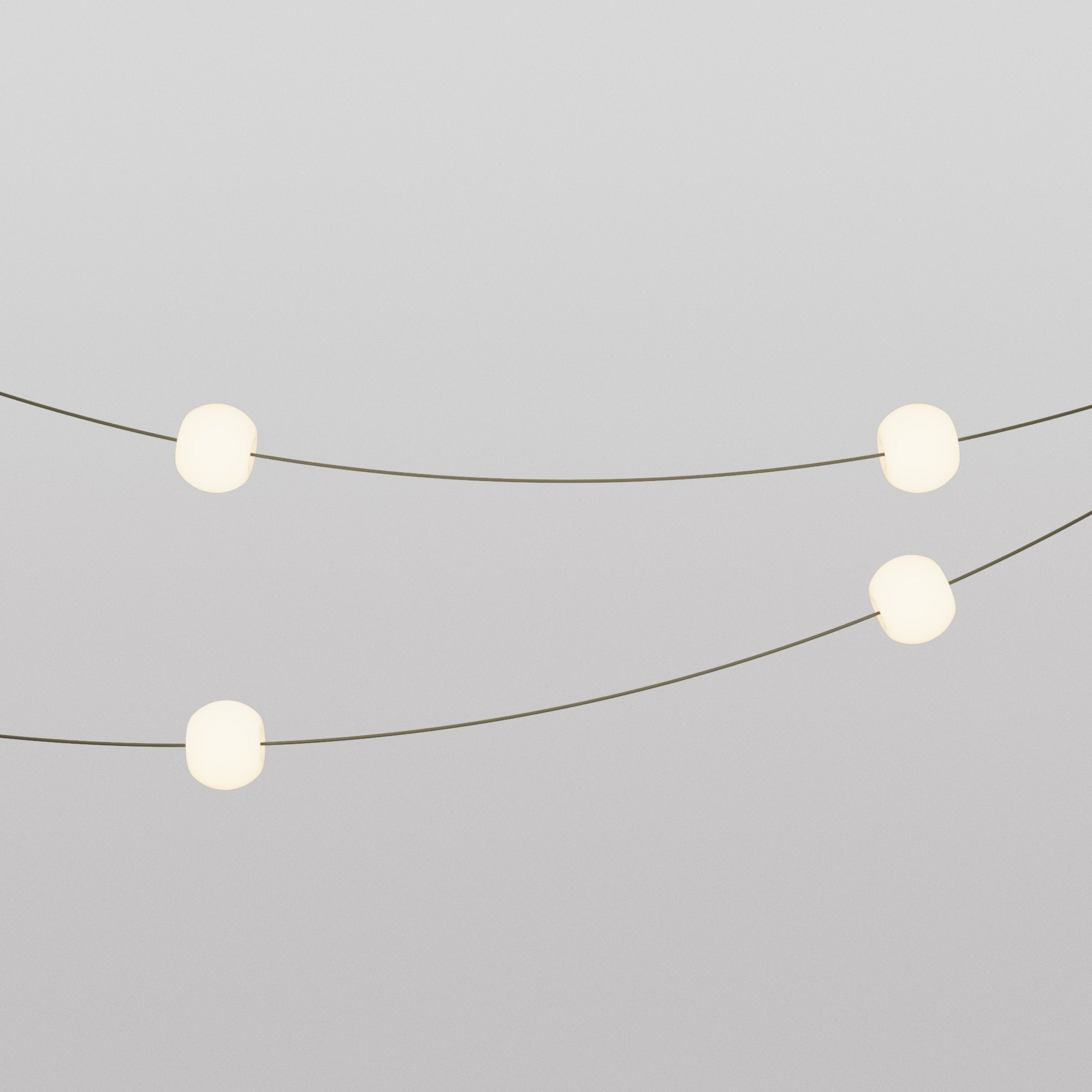 Outdoor 4-Light String Light for wet locations Olive Green, Power supply with US plug - Marina4 Cherry