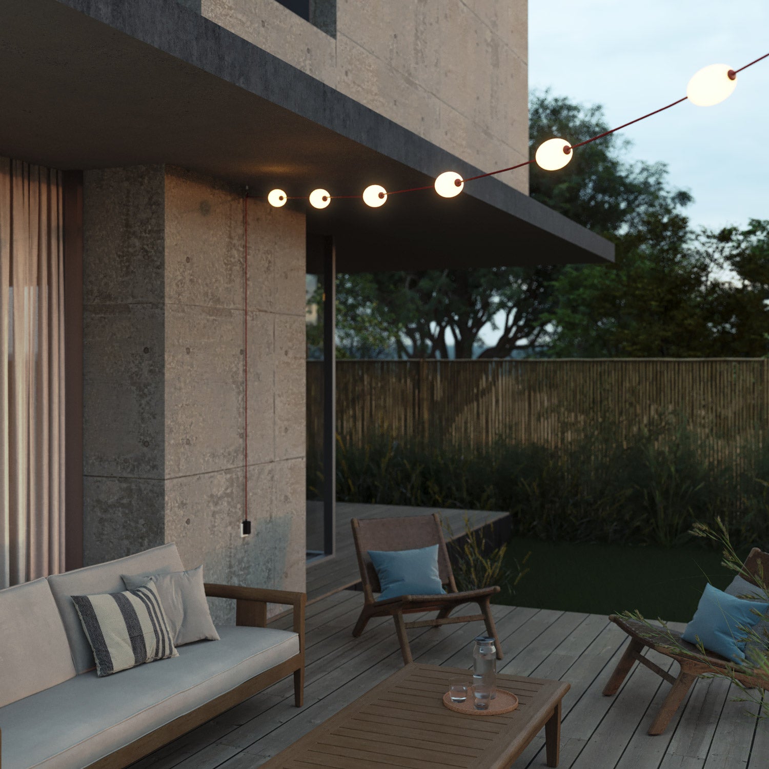 Outdoor 6-Light String Light for wet locations Starfish Red, Power supply with US plug - Marina6