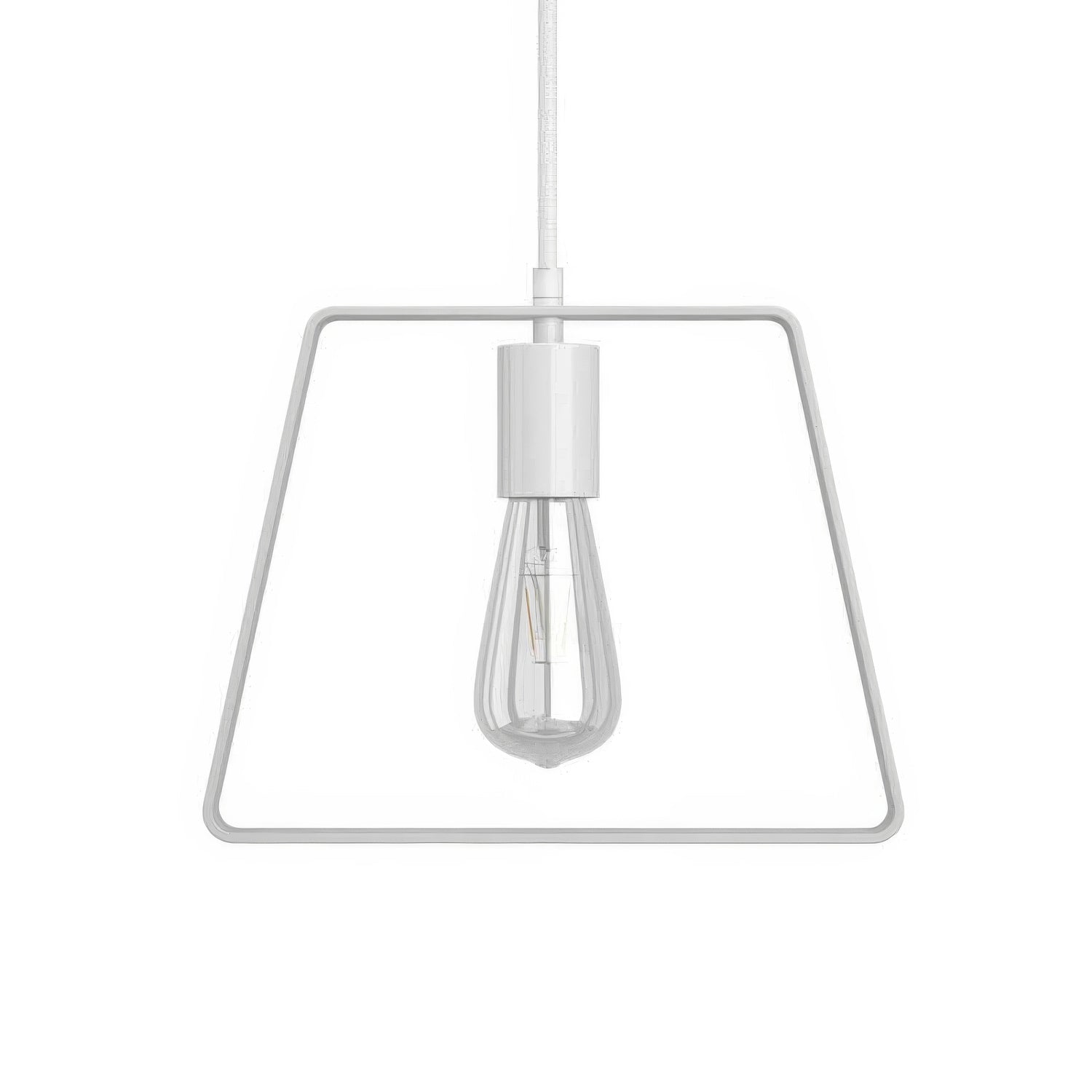 Pendant lamp with textile cable, Duedì Base lampshade and metal details - White