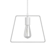 Pendant lamp with textile cable, Duedì Base lampshade and metal details - White