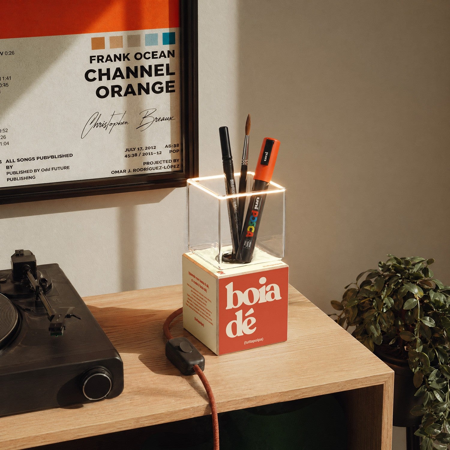 Cubetto table lamp with US plug, "Boia de" Ghost bulb - Tuttapolpa