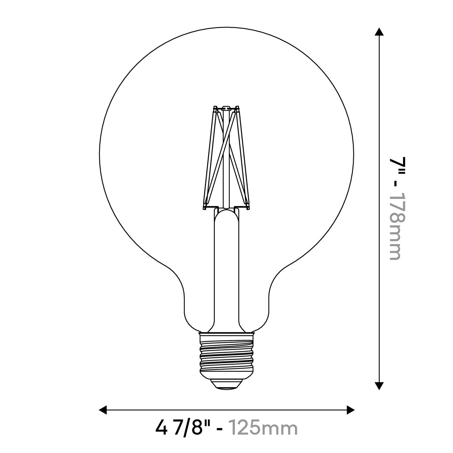 LED Porcelain Effect Light Bulb CRI 95 G40 8.8W 600Lm E26 120V 2700K Dimmable - P04