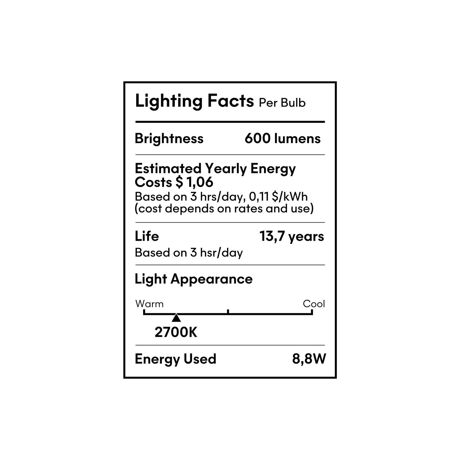 LED Porcelain Effect Light Bulb CRI 95 A19 8.8W 600Lm E26 120V 2700K Dimmable - P06