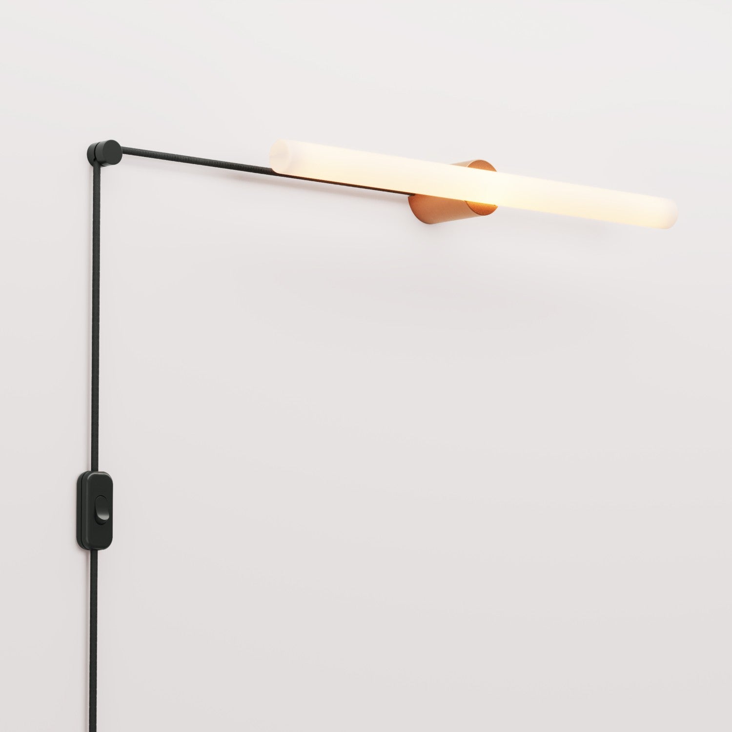 Spostaluce Plug-in Light with Metal Finish and S14d LED Linear Light Bulb - Brushed Copper