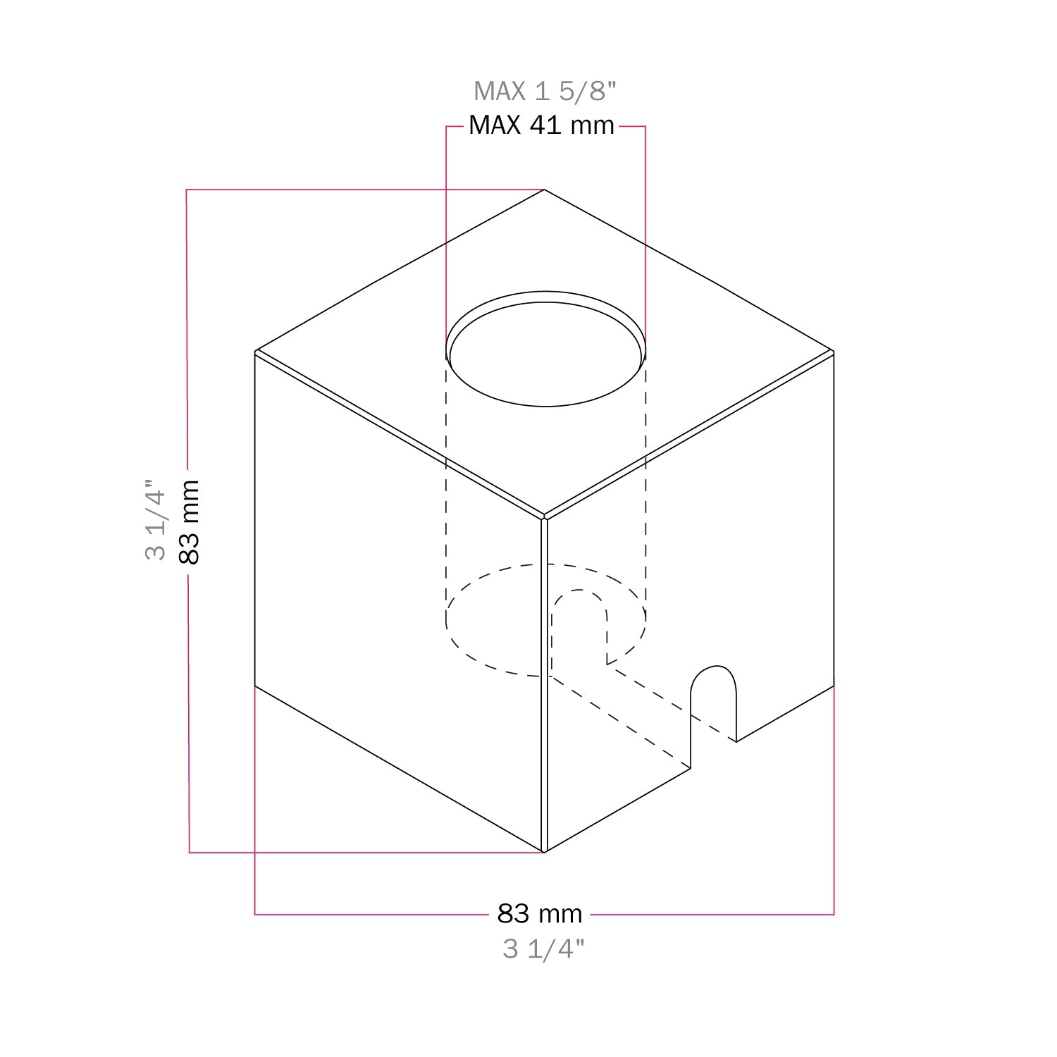Base lampada in legno - Cubo