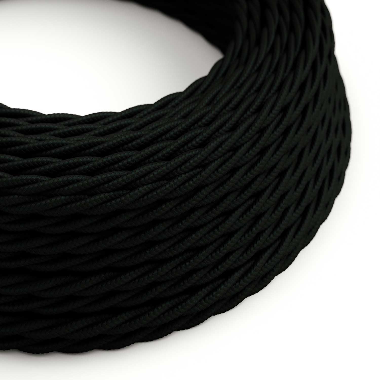 Black Rayon covered Twisted electric cable - TM04