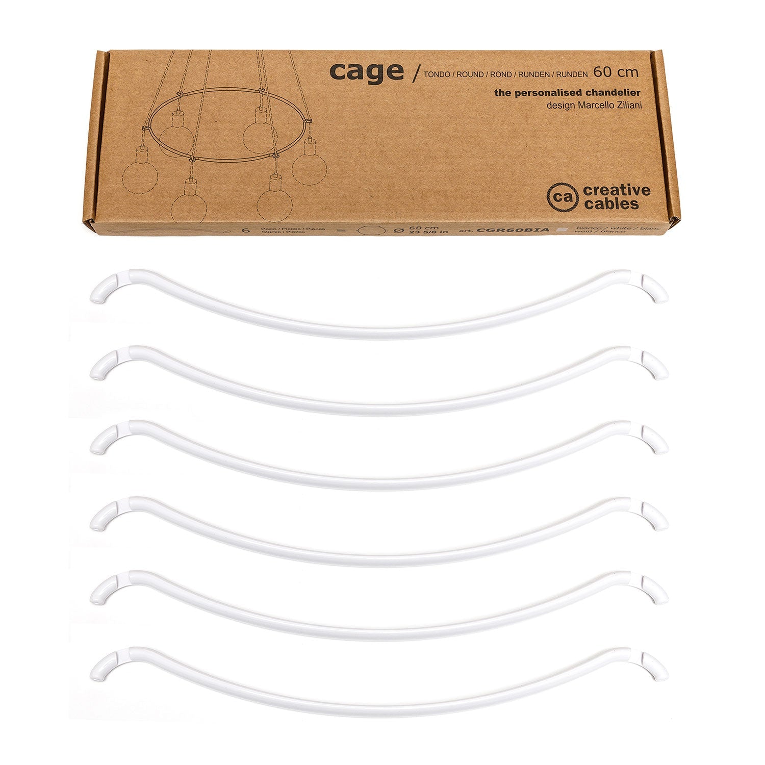 Cage Cerchio - Struttura per lampadari - Bianco M - Ø 60 cm