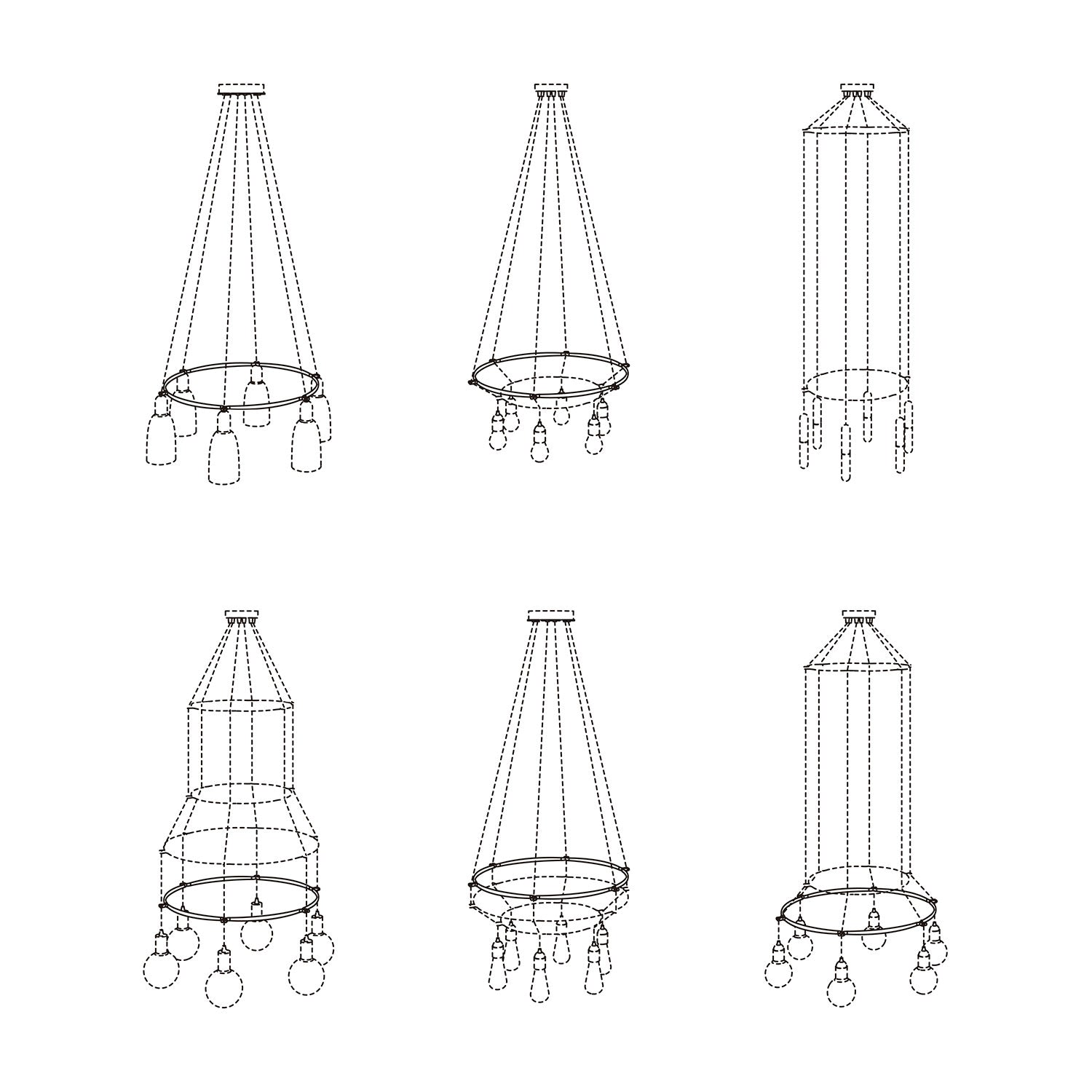 Cage Cerchio - Struttura per lampadari - Bianco M - Ø 60 cm