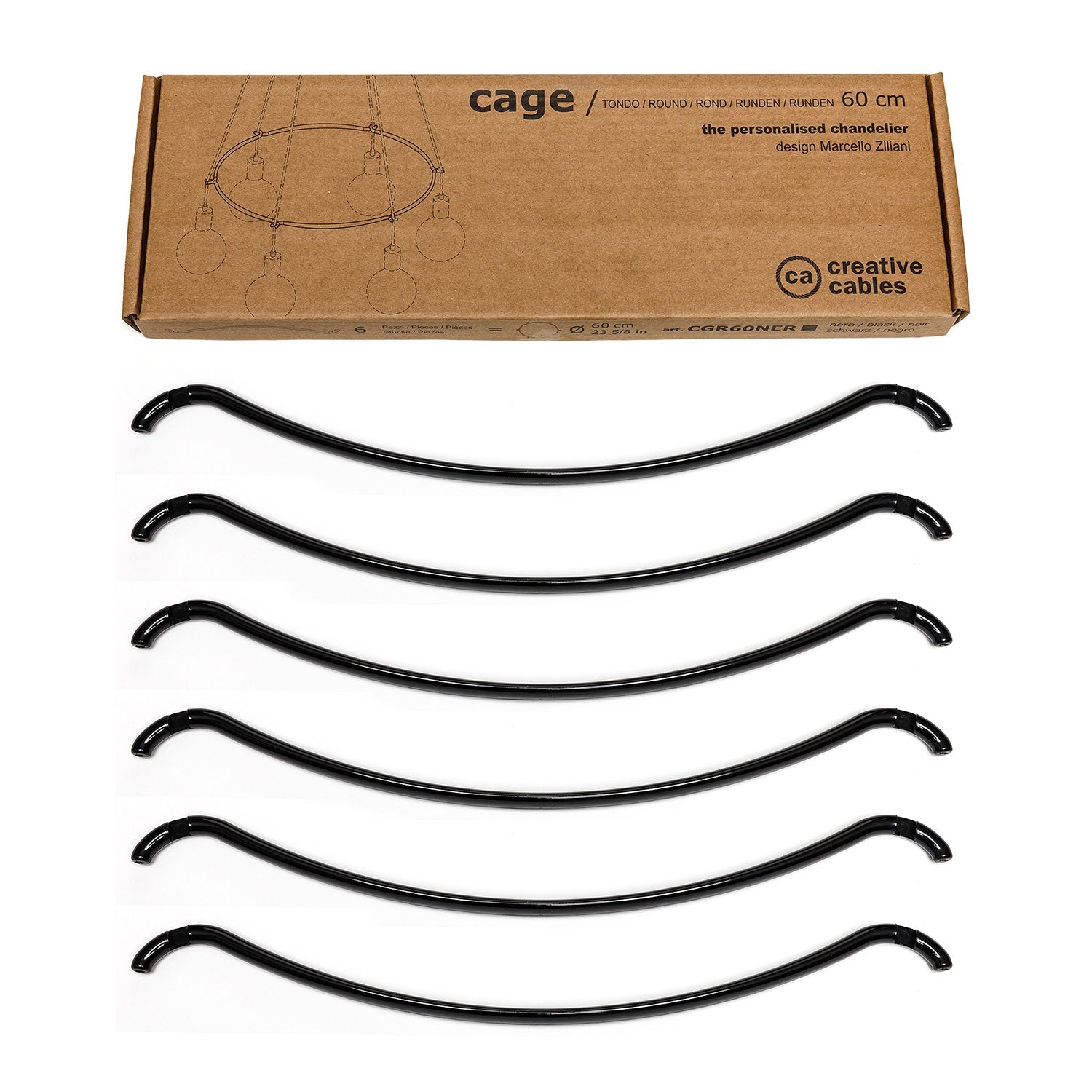 Cage Cerchio - Struttura per lampadari - Nero M - Ø 60 cm