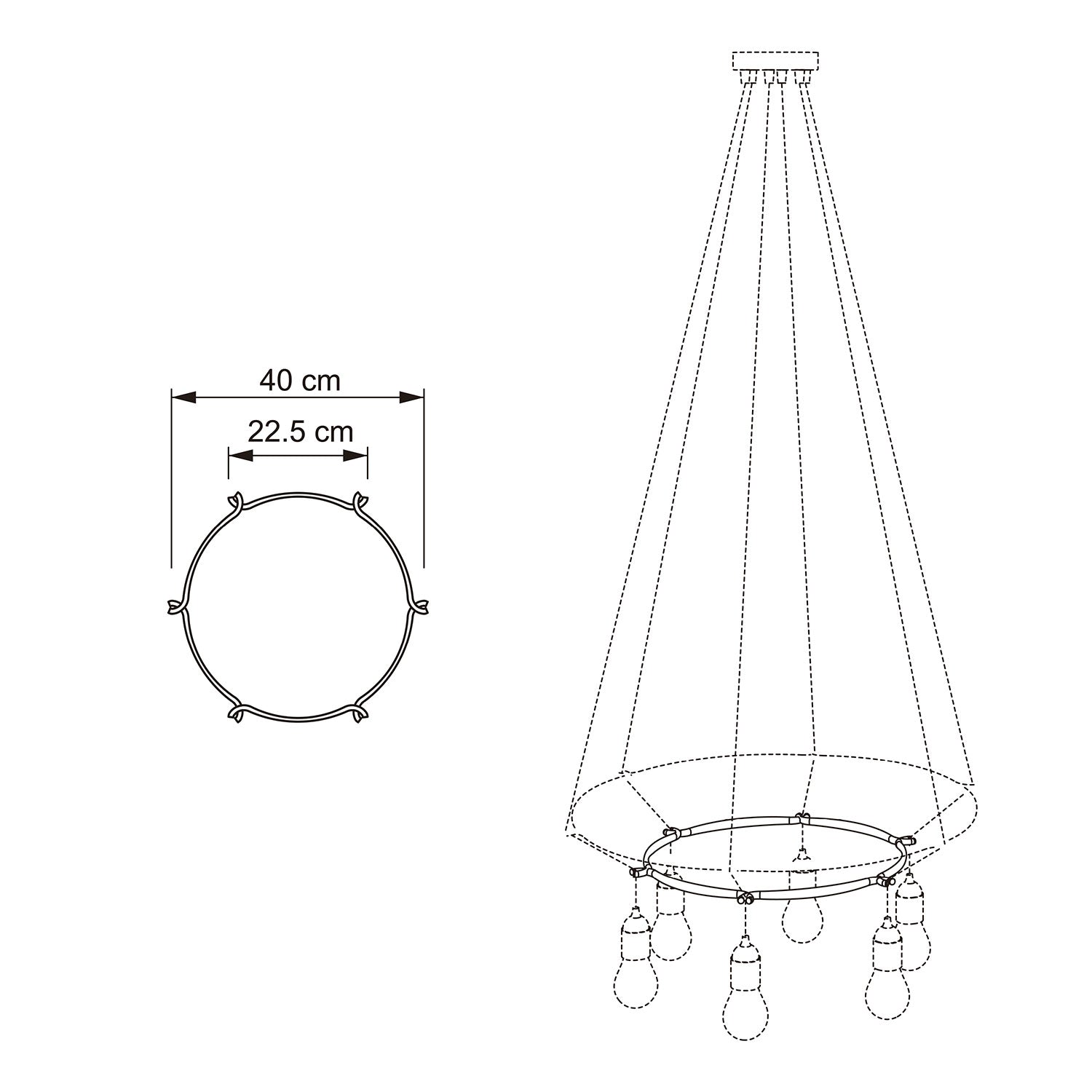 Cage Cerchio - Struttura per lampadari - Trasparente S - Ø 40 cm