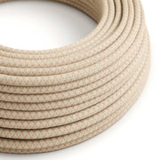 Cloth Covered Wire - Natural & Pink Linen CrissCross RD61 - UL Listed