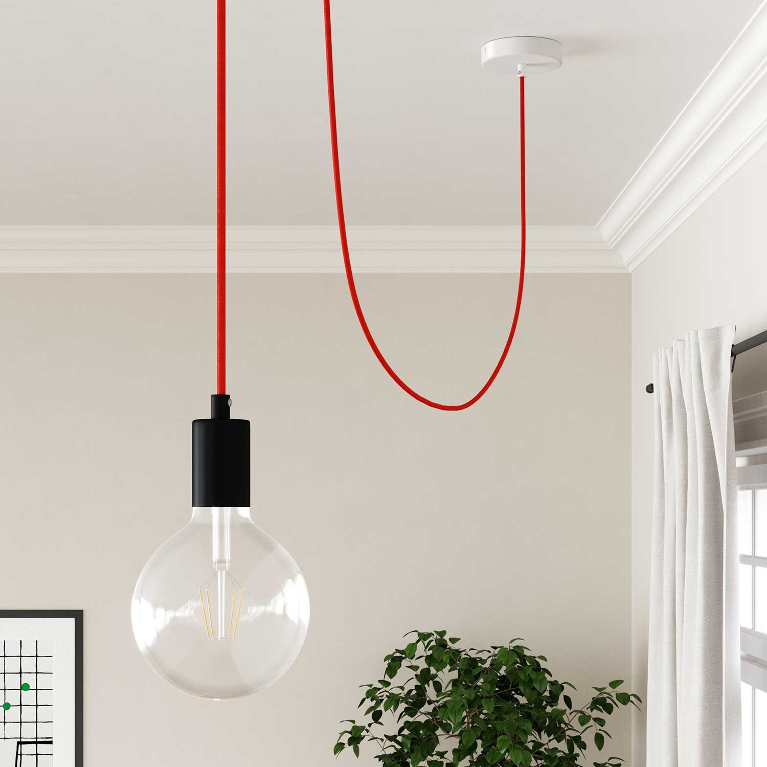 Cloth Covered Wire - Neon Orange RF15 - UL Listed