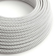 Cloth Covered Wire - White & Black Tracer RT14 - UL Listed