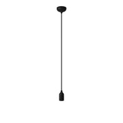 Colourful silicone suspension lamp with fabric cable - Black