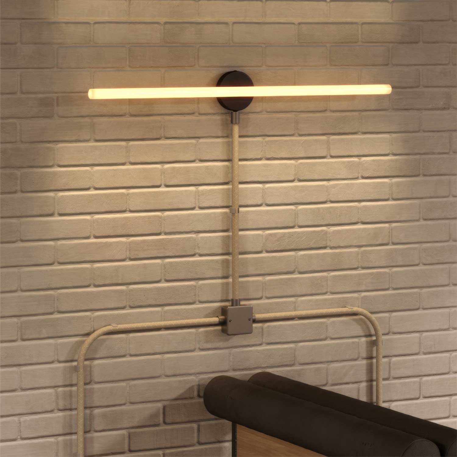 Creative-Tube flexible conduit, Neutral Natural Linen RN01 fabric covering, 20 mm diameter