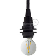 E12 UL Painted Double Ferrule Phenolic Bakelite Light Socket - Black