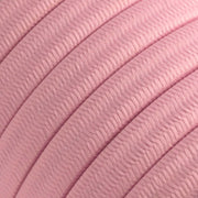 Electric Cable Color Cord for Custom String Lights, covered by Rayon fabric Baby Pink - CM16