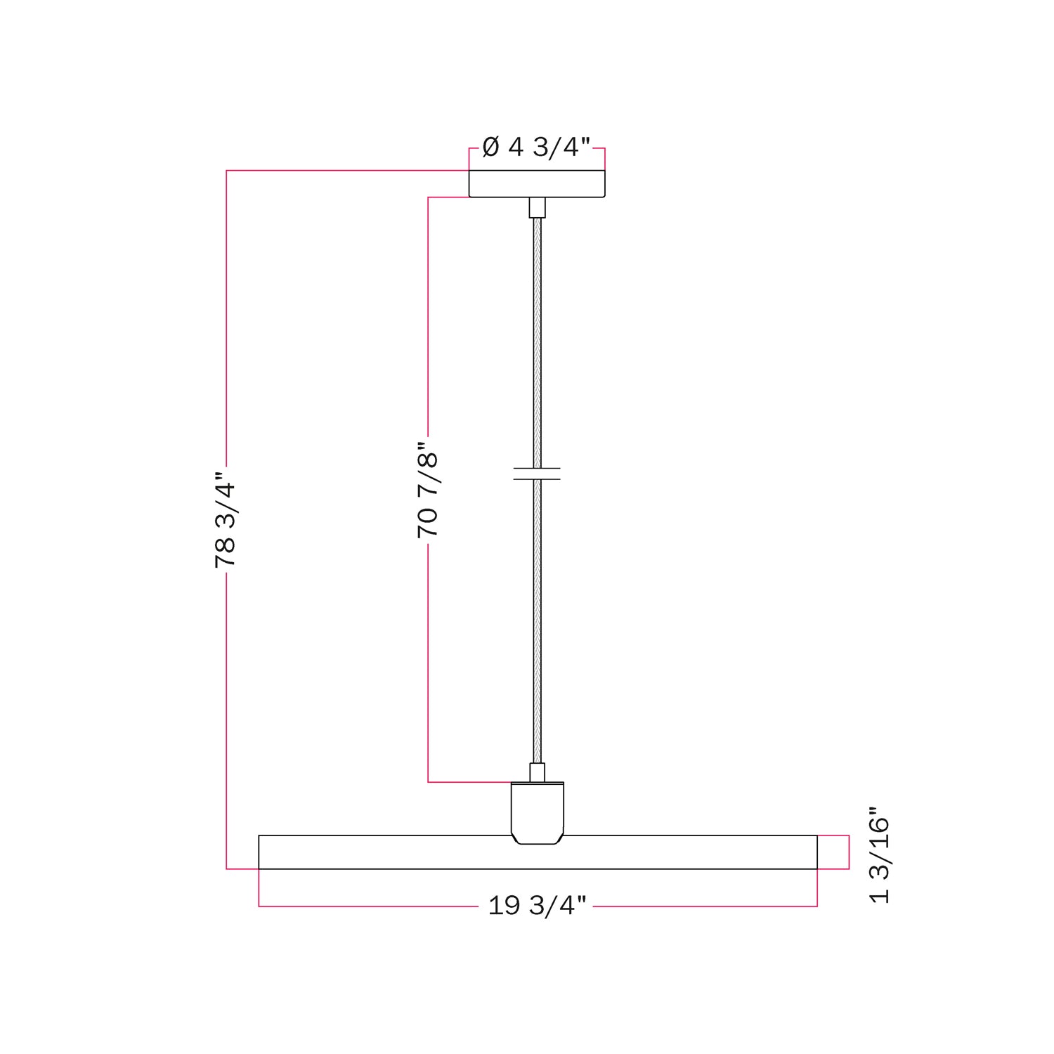 Esse14 Pendant Light with S14d Socket - Black