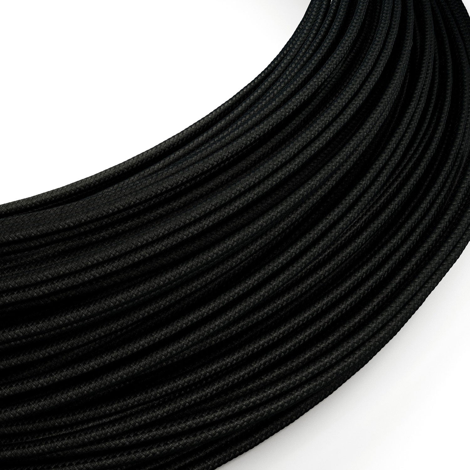 Extra Low Voltage power cable coated in silk effect fabric Black RM04