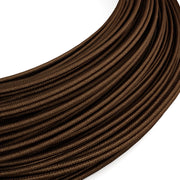 Extra Low Voltage power cable coated in silk effect fabric Brown RM13