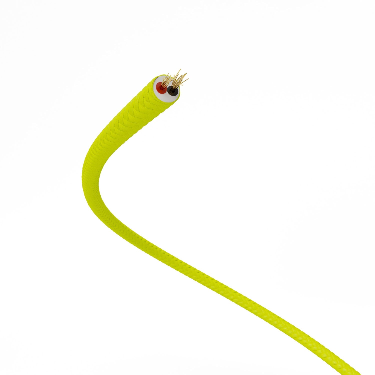 Extra Low Voltage power cable coated in silk effect fabric Yellow Fluo RF10