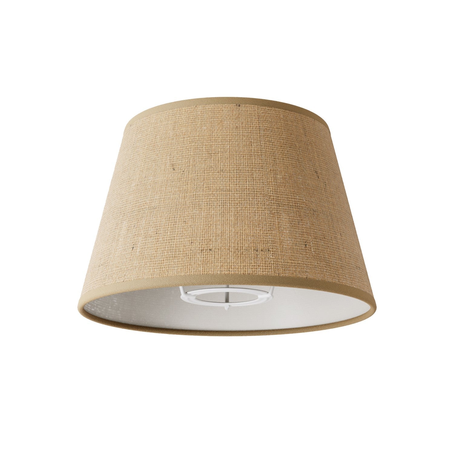 Fermaluce wall lamp with S-shaped extension and Impero lampshade - Natural jute