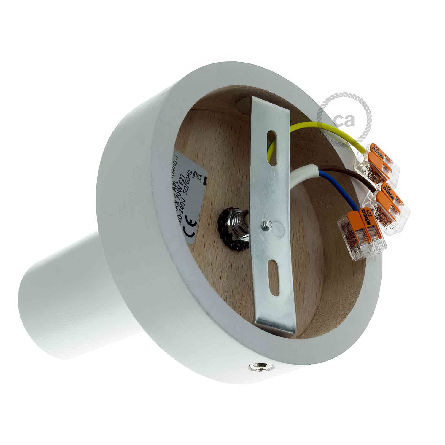 Fermaluce Wood M, the painted wood flush light for your wall or ceiling - White