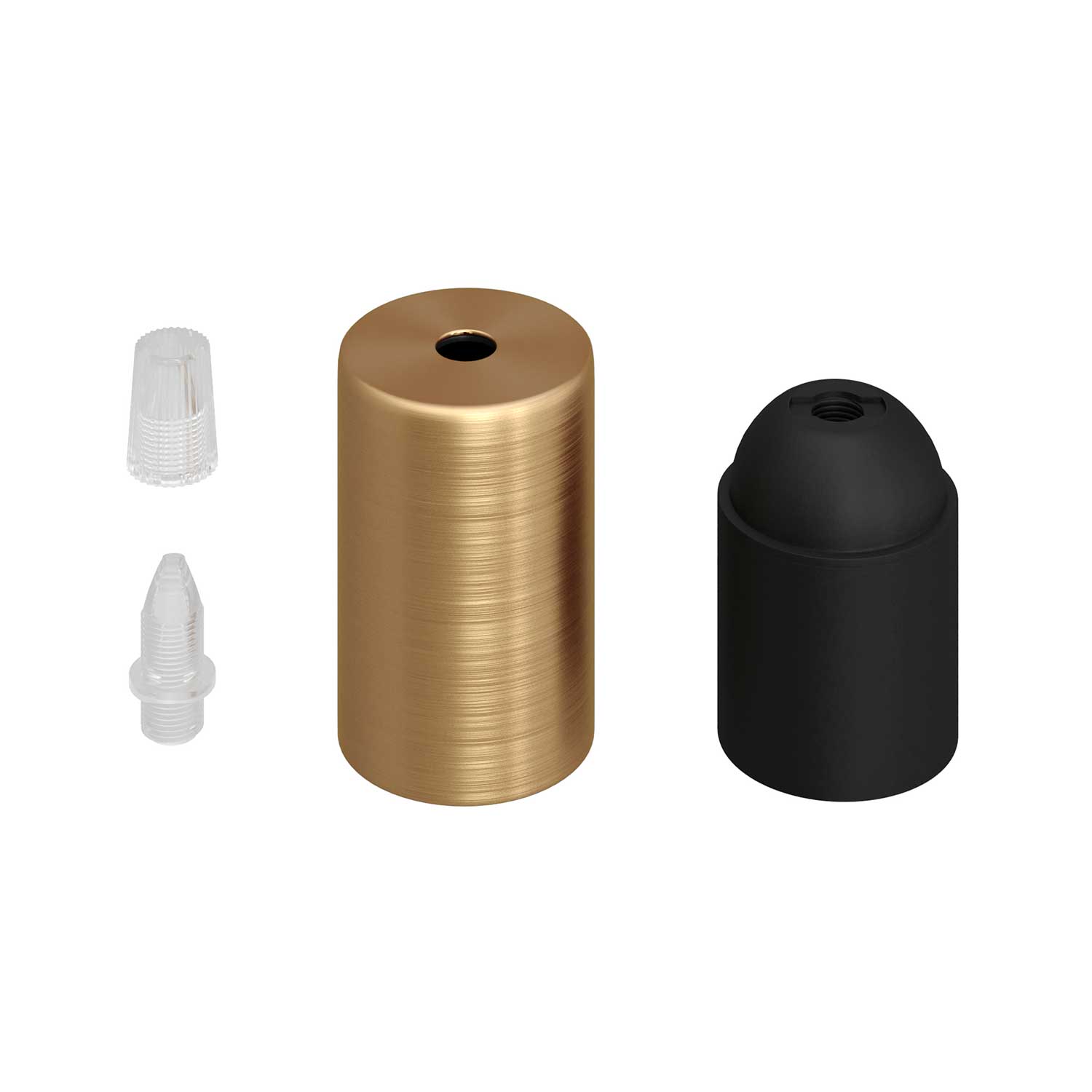 Flat Top Metal UL E26 light bulb socket kit - Brushed bronze Bronzo satinato Conico