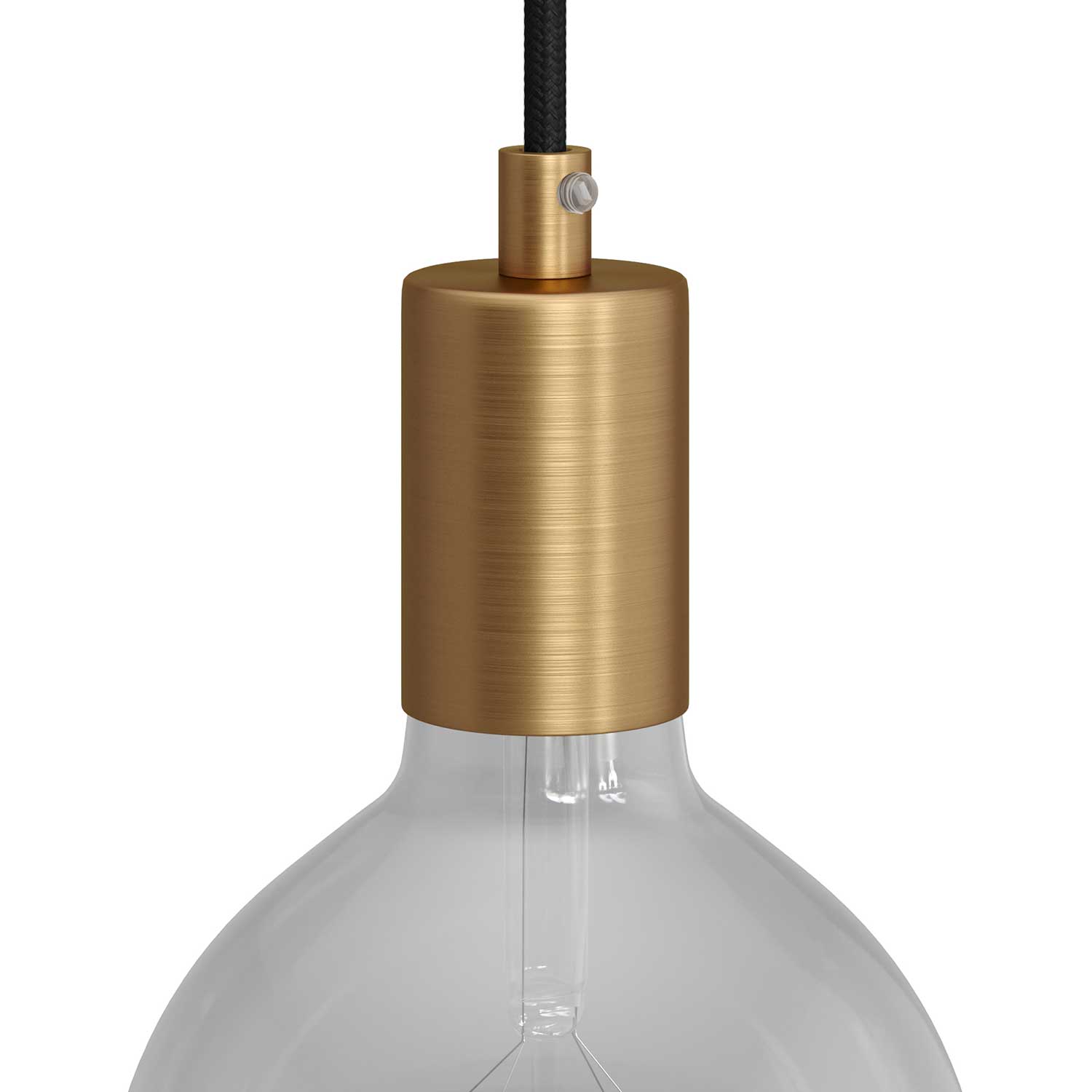 Flat Top Metal UL E26 light bulb socket kit - Brushed bronze Bronzo satinato Cilindrico