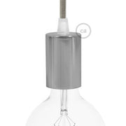 Flat Top Metal UL E26 light bulb socket kit - Chrome Cromo Conico