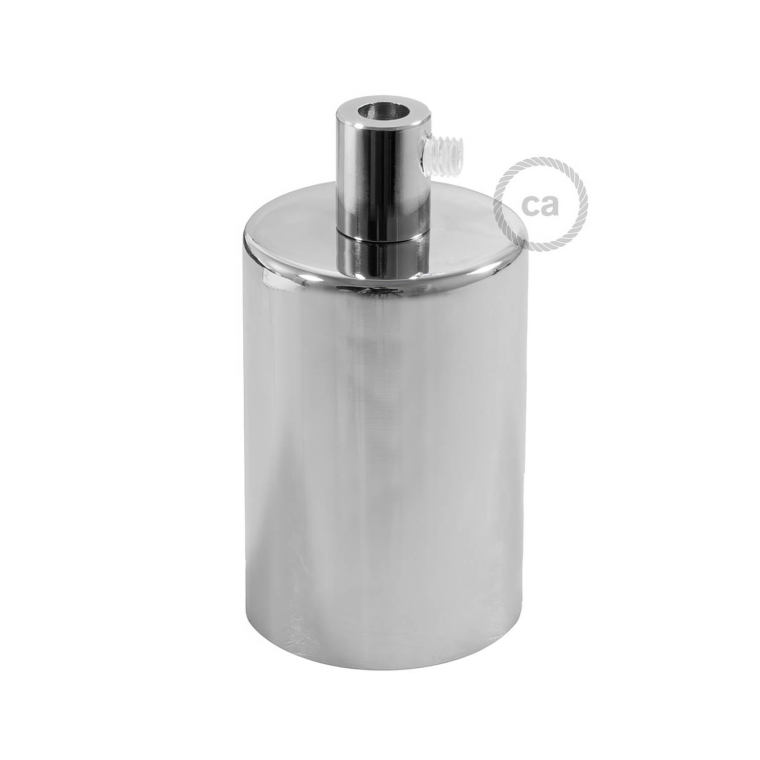 Flat Top Metal UL E26 light bulb socket kit - Chrome Cromo Cilindrico