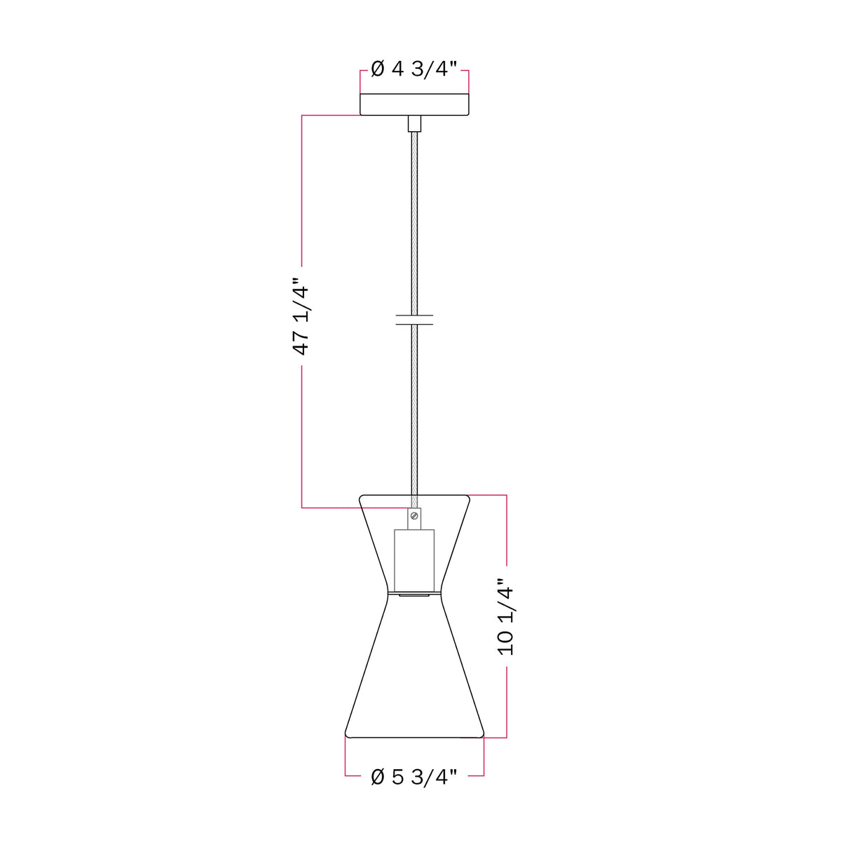 Ghost Double Cone Pendant Lamp - Brushed Titanium