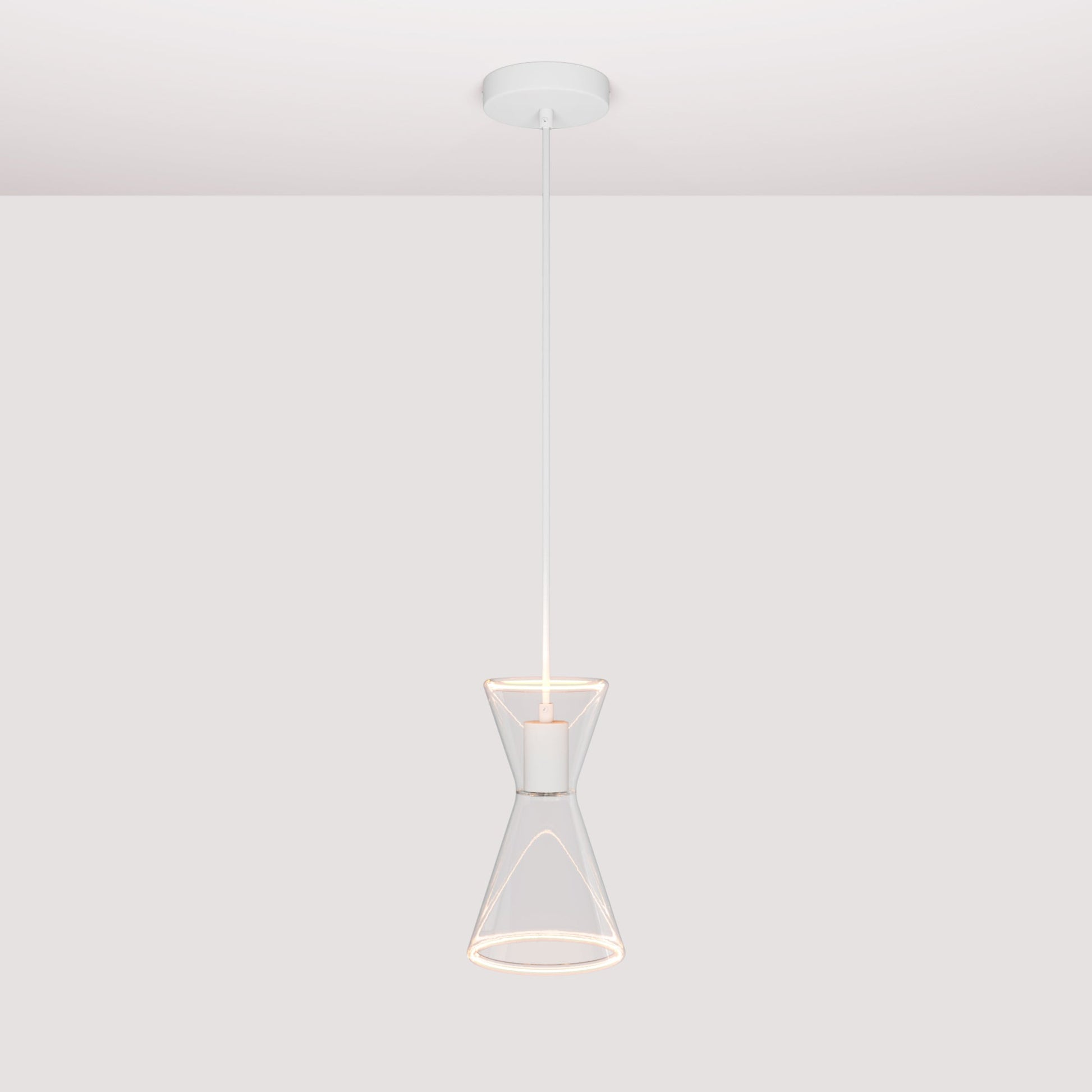 Ghost Double Cone Pendant Lamp - Matte White