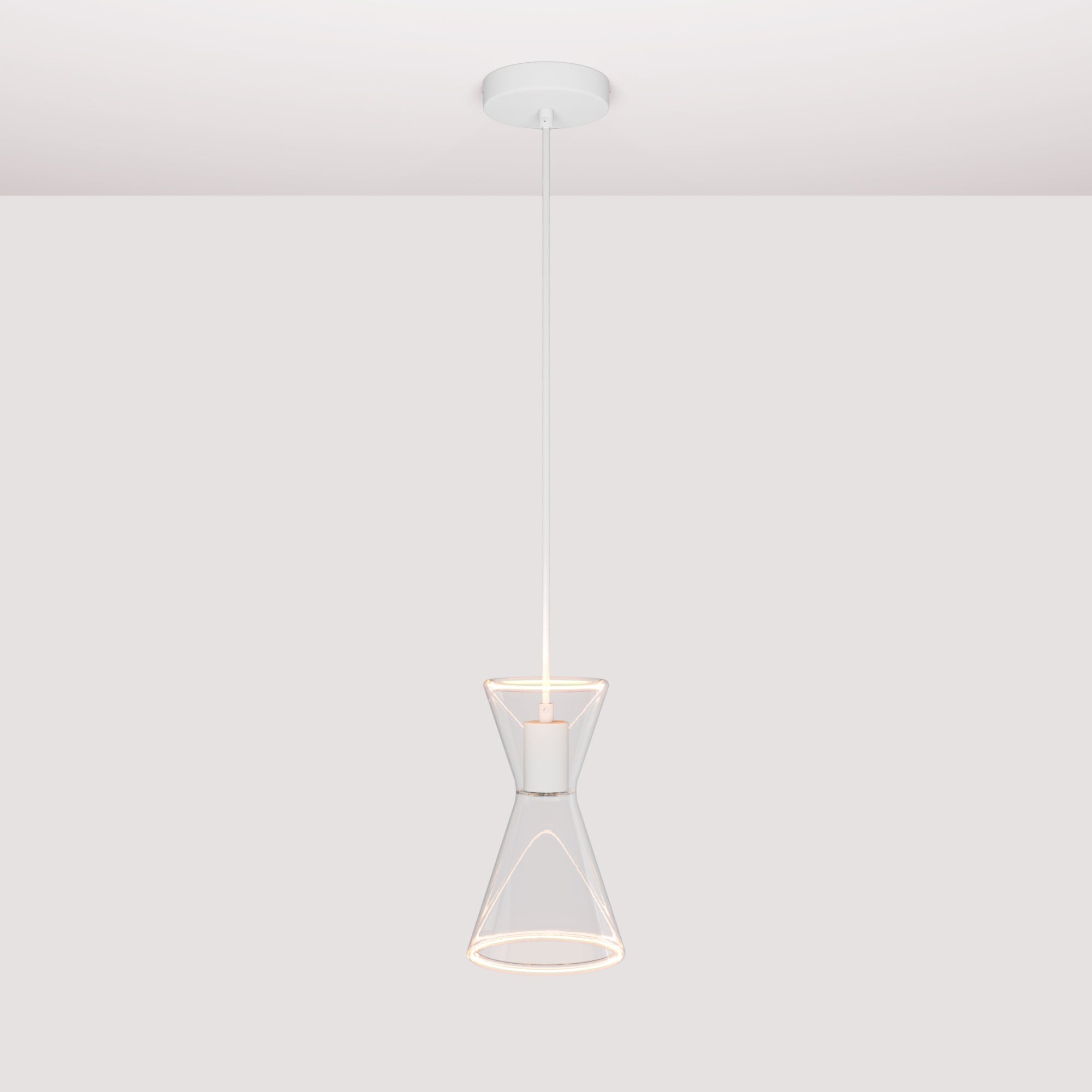 Ghost Double Cone Pendant Lamp - Matte White