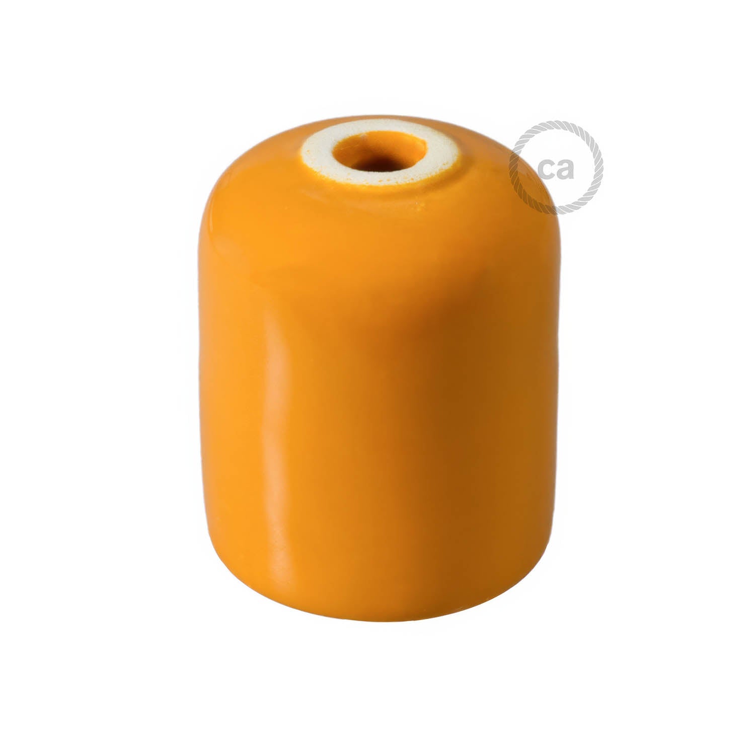 Handmade Ceramic E26 light bulb socket kit - Tangerine
