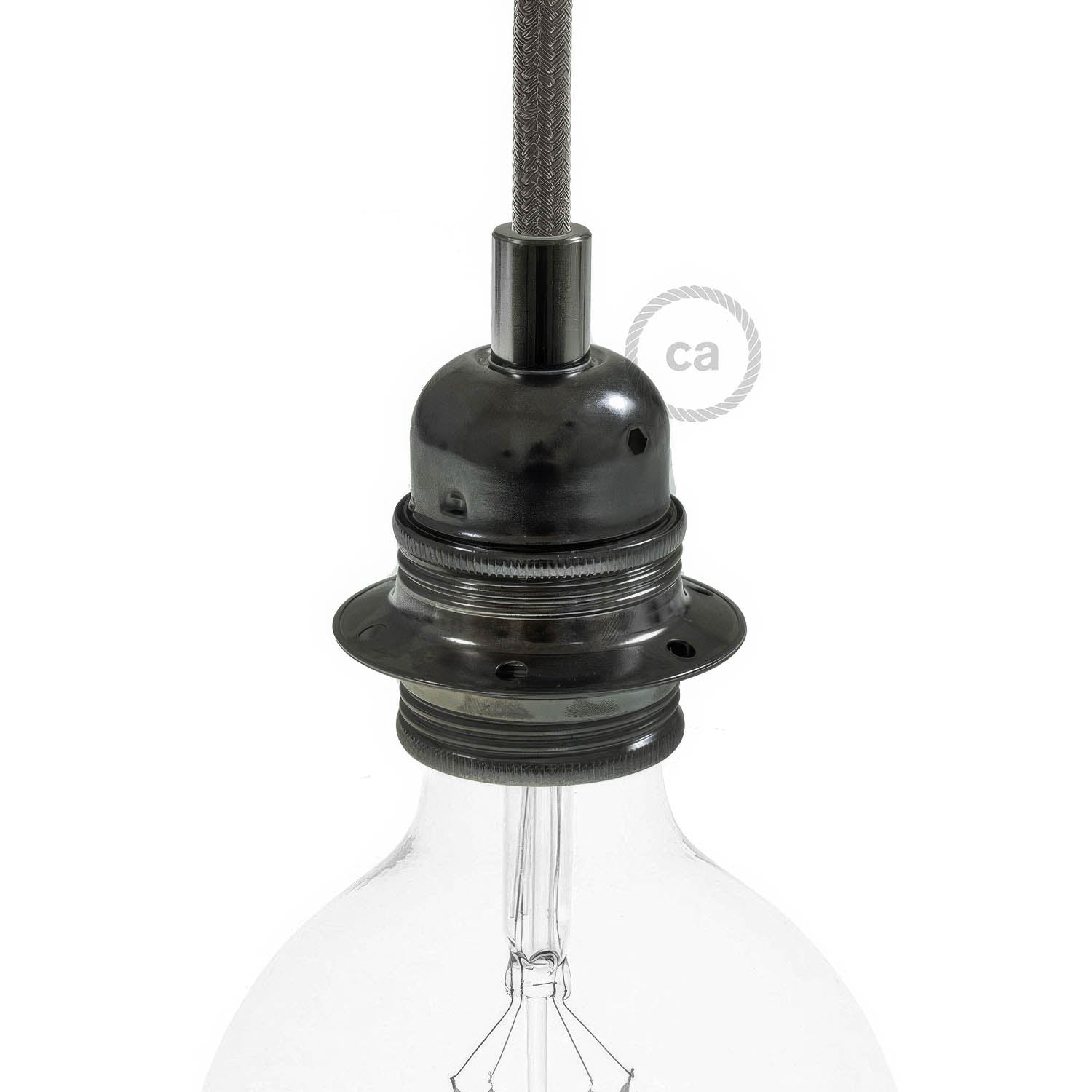 Handmade Ceramic E26 light bulb socket kit - White Default Title