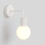 IP65 Modulair Outdoor Wall Light with L-Shaped Extension and Unbreak-a-Ball Shatterproof Sphere Shade - White